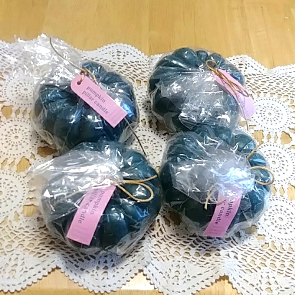 Festive Holiday Pumpkin Pillar Candles, Unscented